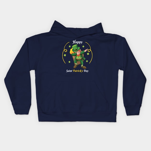 Dabbing St patricks day Kids Hoodie by abder